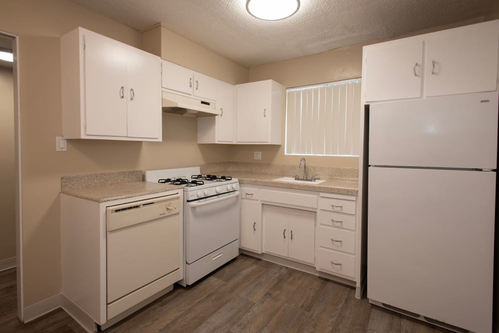 Kitchen area at Country Club Gardens in Sacramento, California