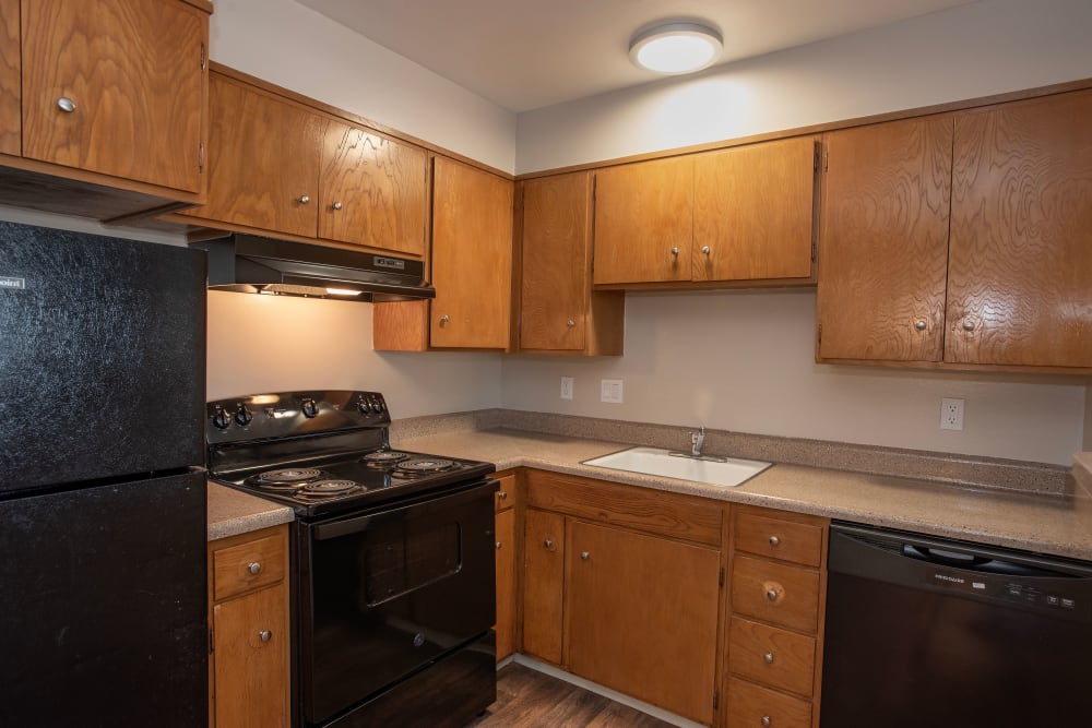 Spacious kitchen at Arden Palms Apartments in Sacramento, California