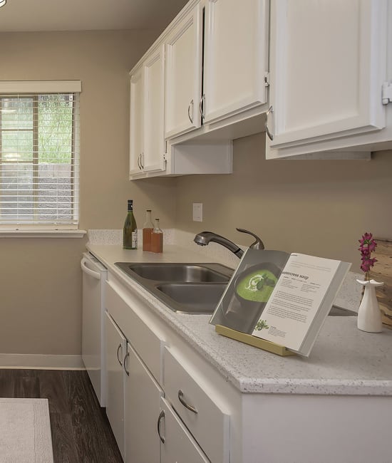 Kitchen area at Auburn Townhomes in Auburn, California