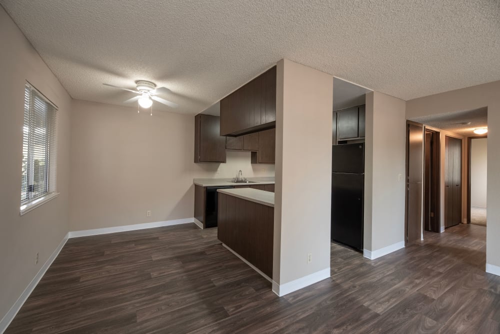 Dining and kitchen area at San Juan Hills in Fair Oaks, California