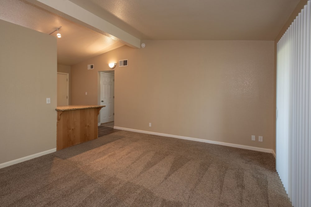Spacious living room area at Castle Hill Apartments in Sacramento, California