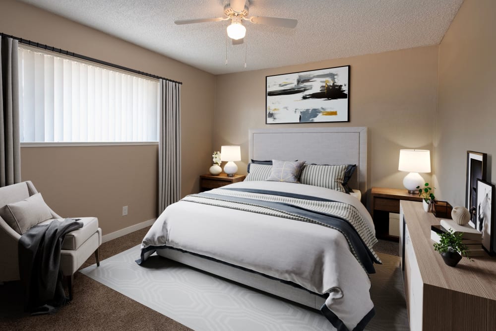 Bedroom at Corabel Lane Apartments in Sacramento, California