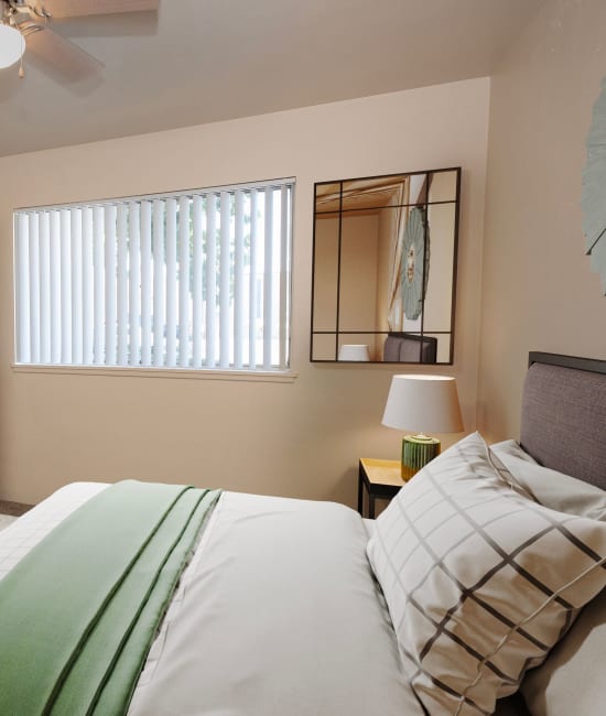 Bedroom area at Coralaire Apartments in Sacramento, California
