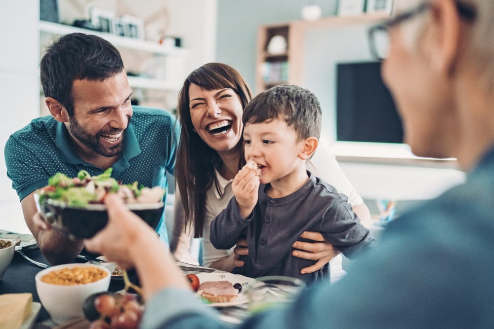 Residents having lunch at California Center Apartments in Sacramento, California
