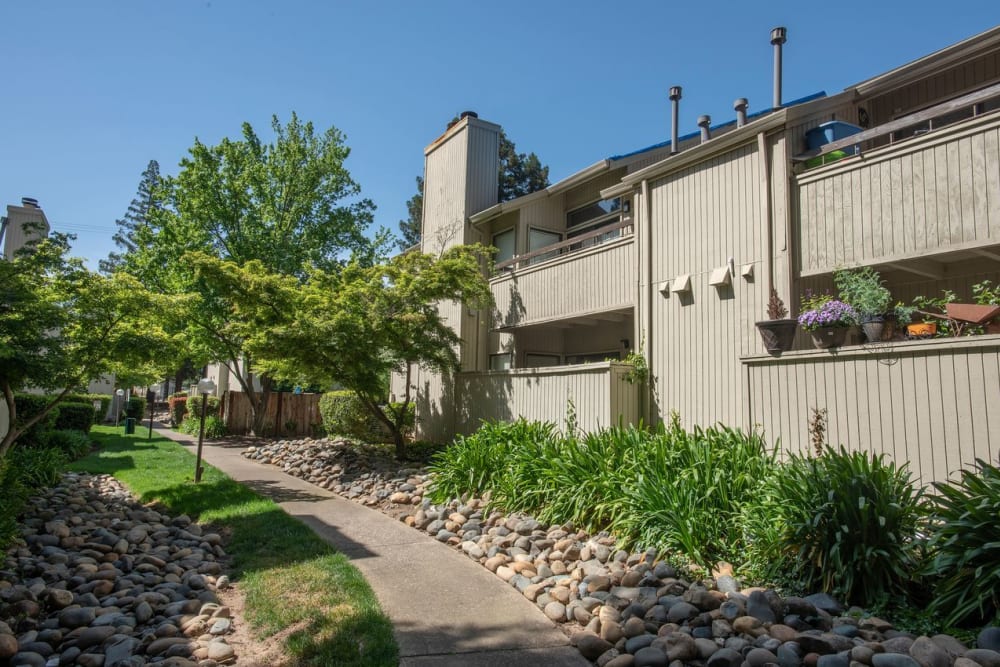 Beautiful pathway at Huntcliffe Apartments in Fair Oaks, California