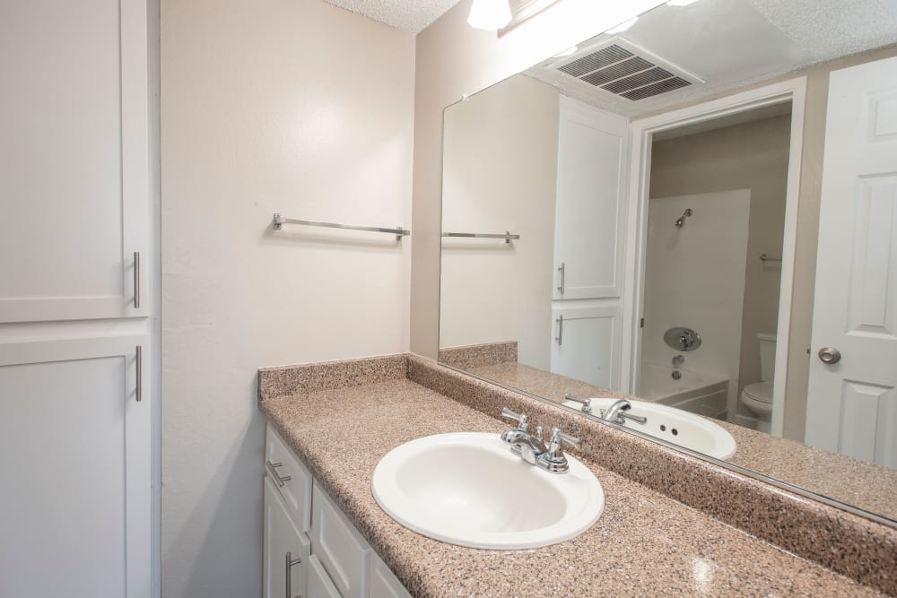 Spacious bathroom at California Center Apartments in Sacramento, California