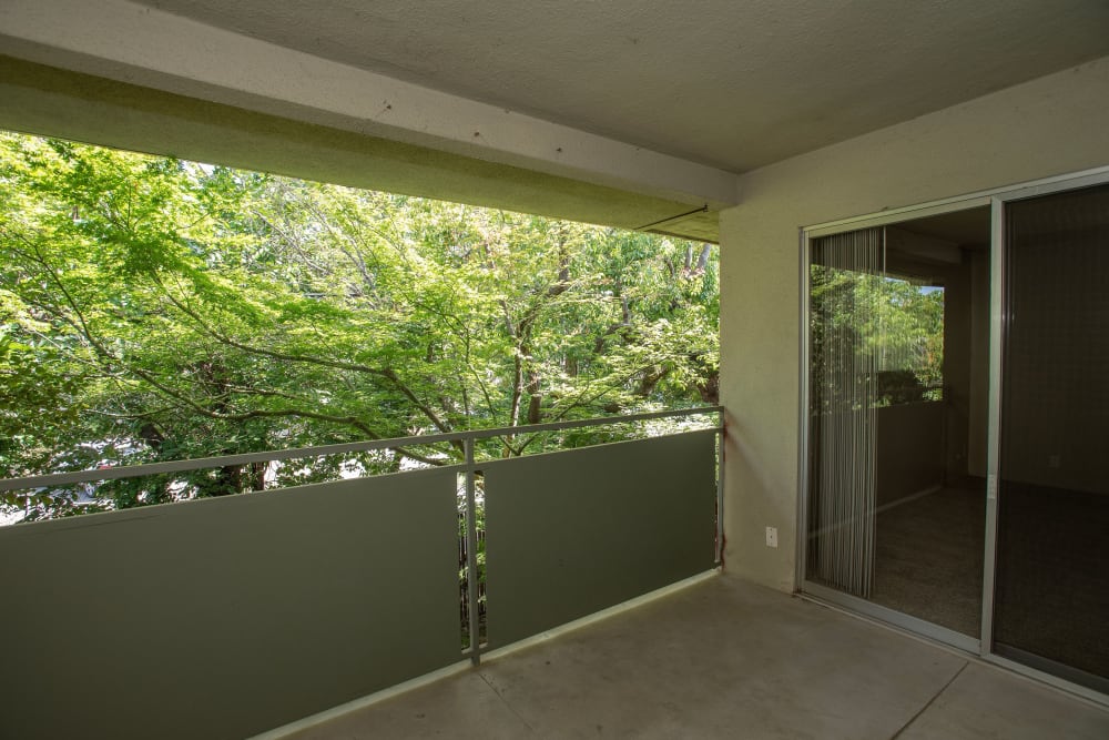 Spacious balconies at Country Club Gardens in Sacramento, California