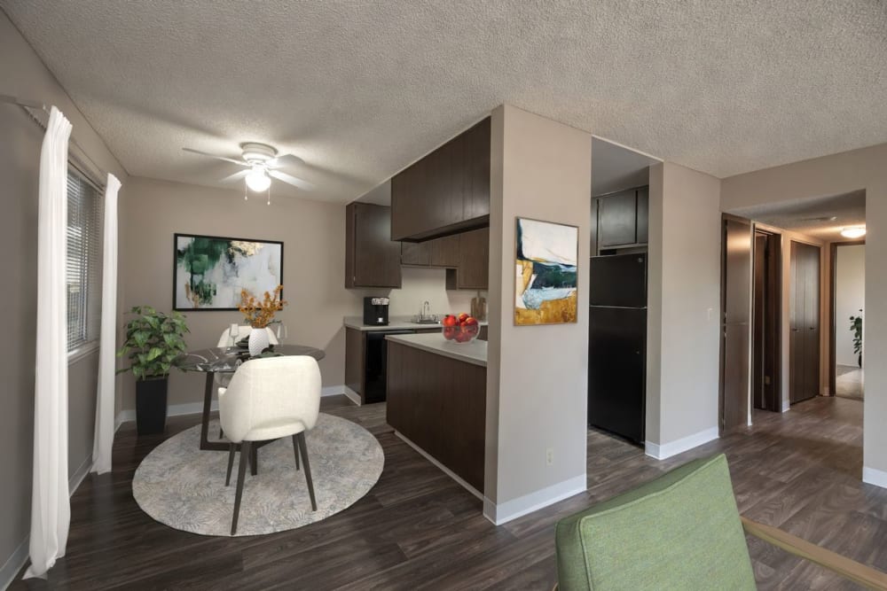 Kitchen and dining area at San Juan Hills in Fair Oaks, California
