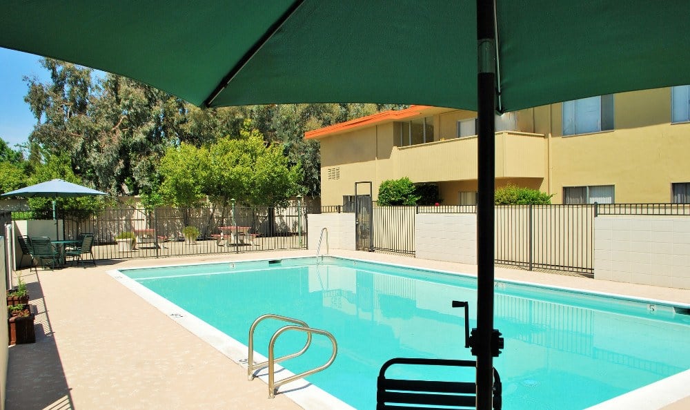 Sparkling Outdoor Pool at Arden Palms Apartments, in  Sacramento, CA