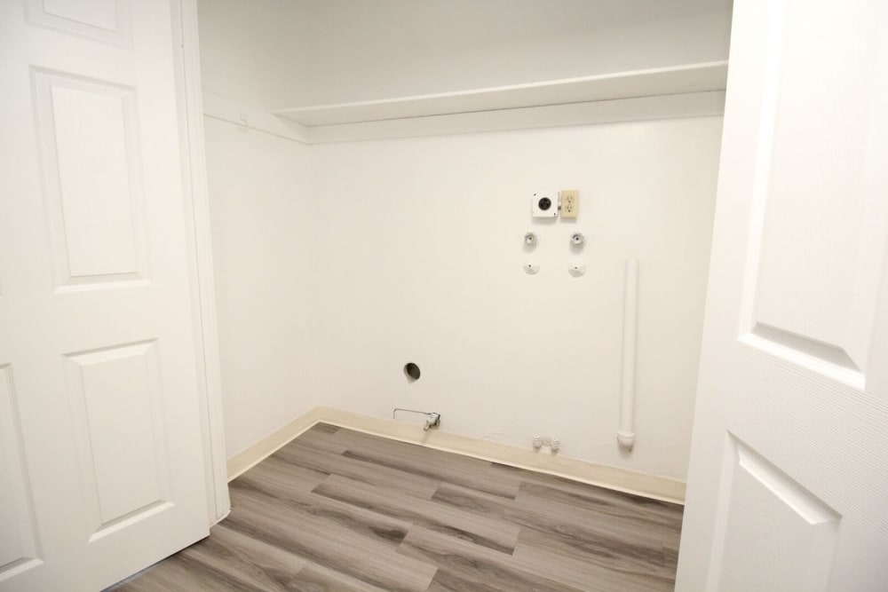 Washer and dryer connections at Country Club Gardens in Sacramento, California