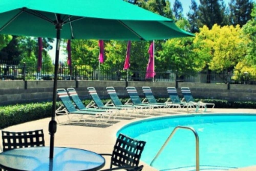 Pool area of an apartment home community of Ray Stone Apartments